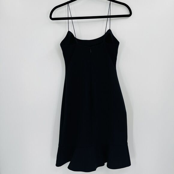 Likely Womens Dress Sz 2 Black Banks Sleeveless Flounced Ruffle Hem Crepe Sheath - Picture 5 of 11